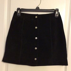 NWT UO Black Leather Button-Up Skirt